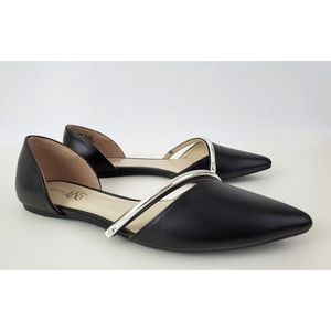 Rock & Republic Black Silver Aggie Flats 8.5M